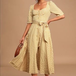 NWT Sweet Little Thing Yellow Gingham Dress
